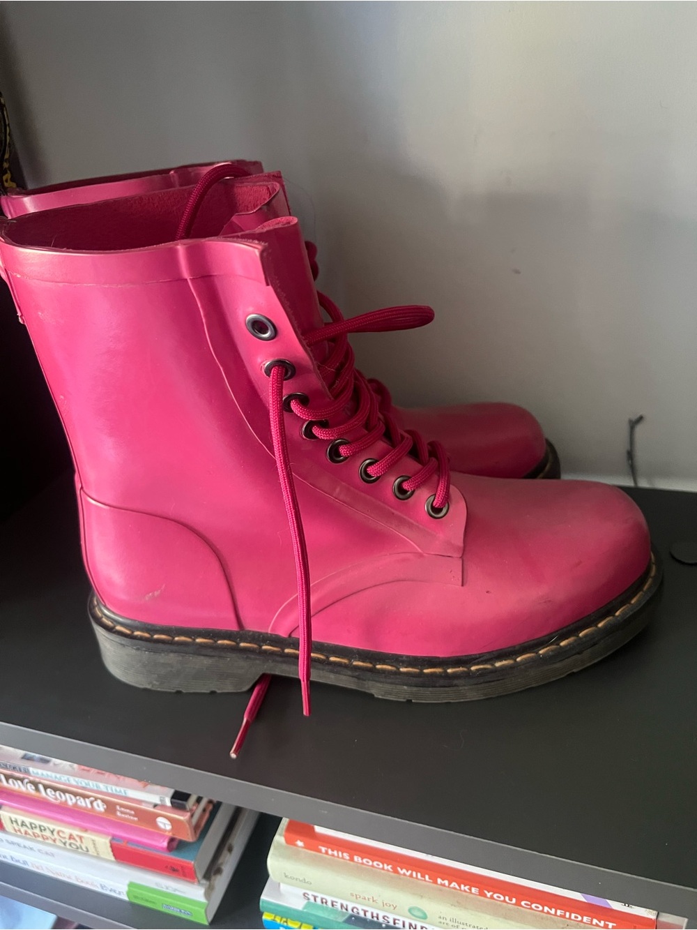 Dr. Martens Hot Pink Lace-Up Ankle Boots